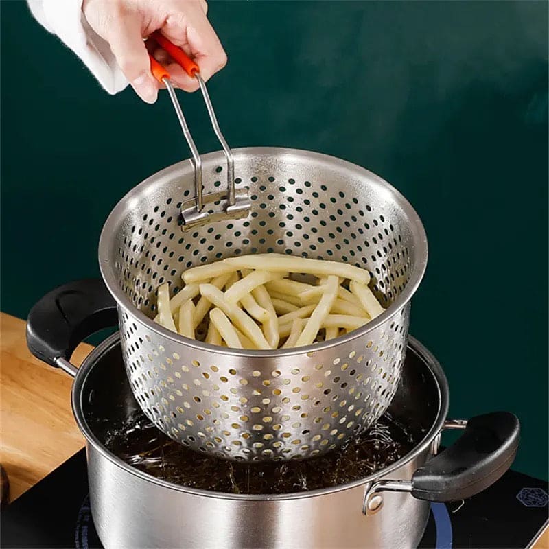 Stainless Steel Cooking Steamer With Handle, Kitchen Pot Pressure Cooker, Anti-scald Steamer Basket, Multifunctional Fruit Vegetable Washing Basket, Deep Fryer Pot Strainer Stainless Steel Cooking Steamer With Handle, Kitchen Pot Pressure Cooker, Anti-scald Steamer Basket, Multifunctional Fruit Vegetable Washing Basket, Deep Fryer Pot Strainer
